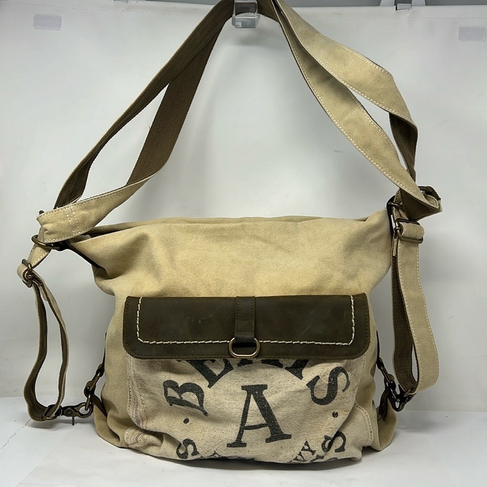 Selena Vaughar Large Canvas Zip Top Crossbody Shoulder Bag